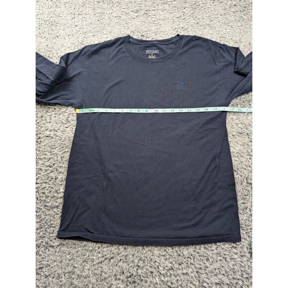 Champion Shirt Men Medium Blue Athleisure Casual Lounge Embroidered Long Sleeve - Picture 3 of 6